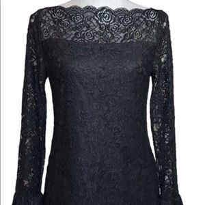 Adiva Sexy Black Lace Pullover Top Size XL NWT